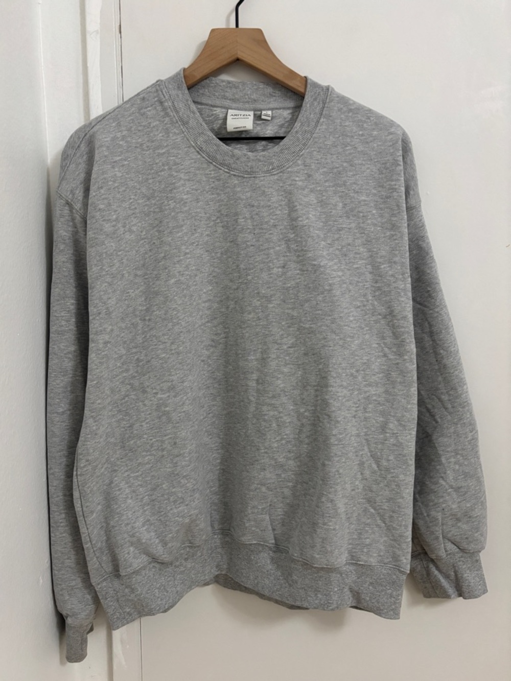 Aritzia Cozy Perfect Crewneck Sweatshirt | Heather Chrome | Size L